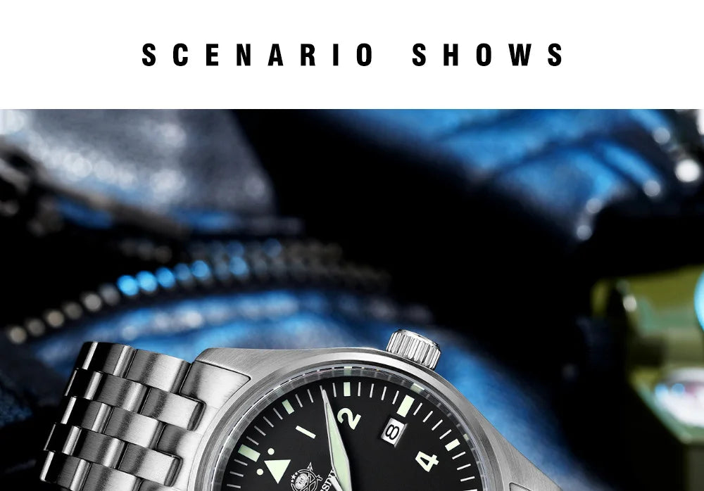 ADDIESDIVE Watches For Men Luxury Business Leisure Automatic Mechanical Men's Watch Fluorescent Waterproof 8215 316L Stainless