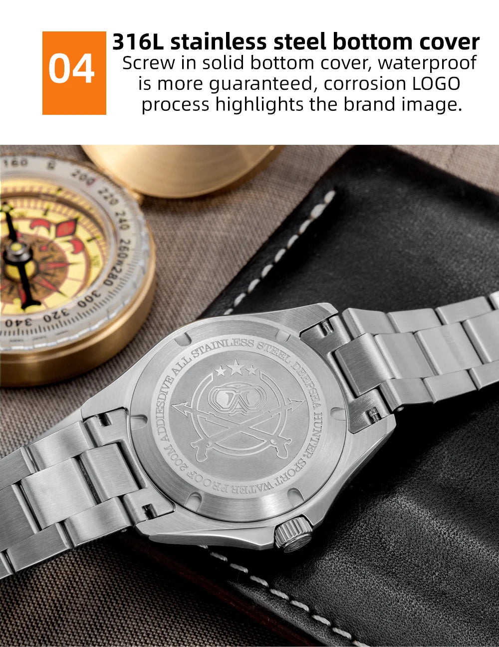 ADDIESDIVE NEW AD2063 38mm GMT Men's Watch Sapphire Glass Calendar 316L Stainless Steel Luxury Waterproof Watches Reloj Hombre