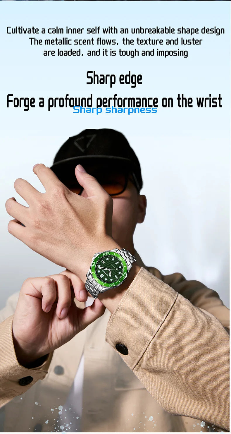 SANDA 2025 New Advanced Mechanical Watch Men's Waterproof Calendar Night Light Rotating Timing Circle Business Sports Watch