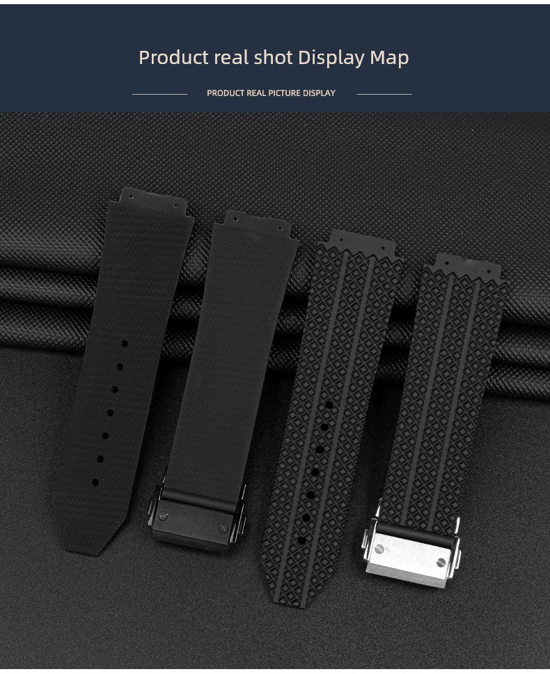 Suitable for Hengbao Watch Strap Men's Rubber Hublot Hengbao/Yuqi Big Bang Silicone Watch Strap 25 * 19mm