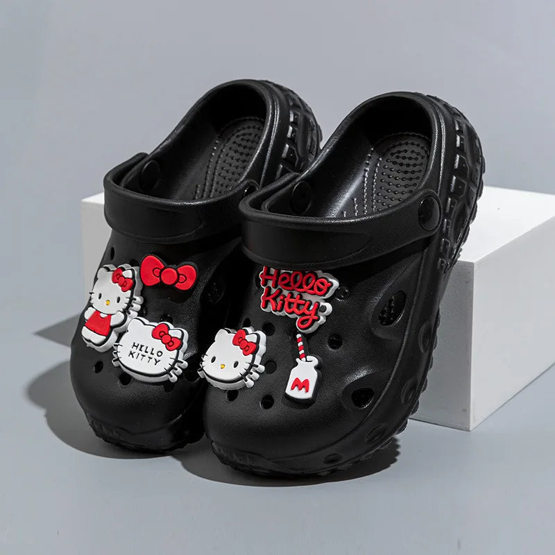 Sanrio Hello Kitty Girl Garden Shoes Sandal Beach Shoes Cartoon Anime Summer Slippers Fashion Nonslip Parentchild Soft Sole Shoe