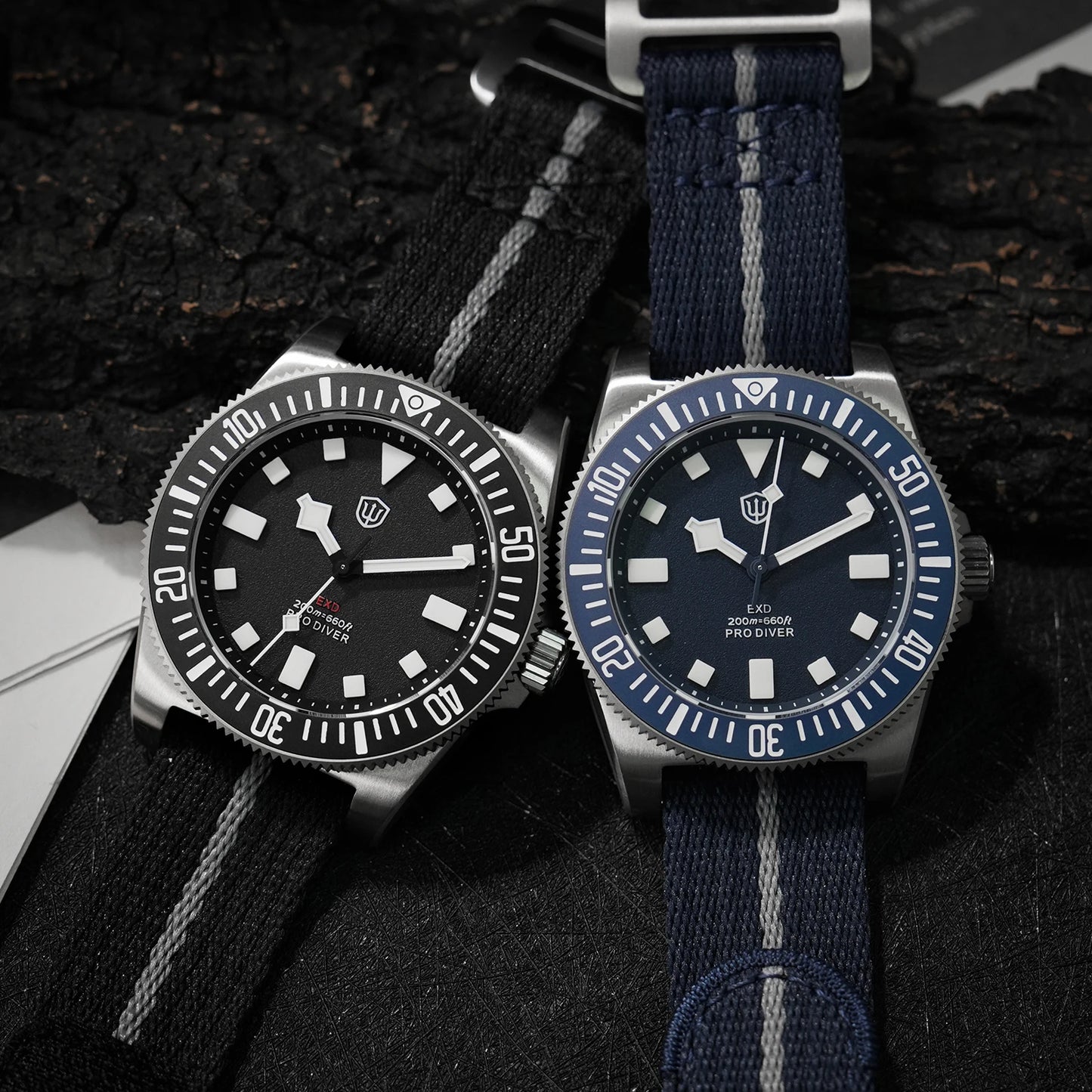 Watchdives EXD 40mm Titanium Dive Watch VH31 Sweep Second Movt Sapphire BGW9 Lume 200M WR Ceramic Bezel Interchangeable Strap