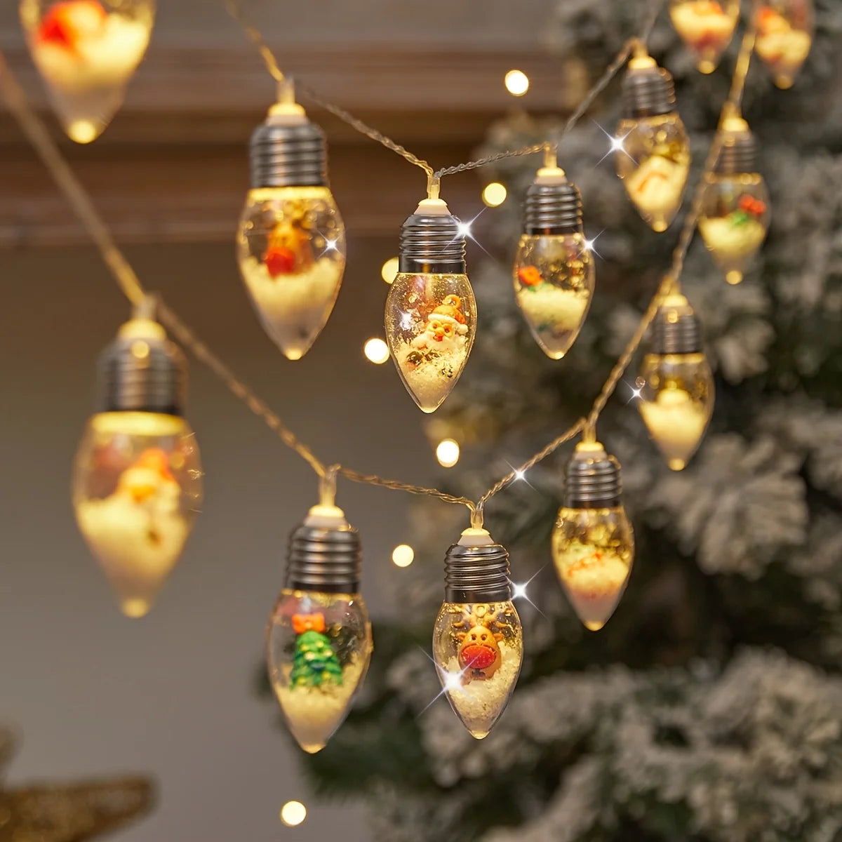 1pc Festive LED Snowball String Lights, 2m 10 LED, Ideal for Christmas & New Year Decorations, Christmas Decorations