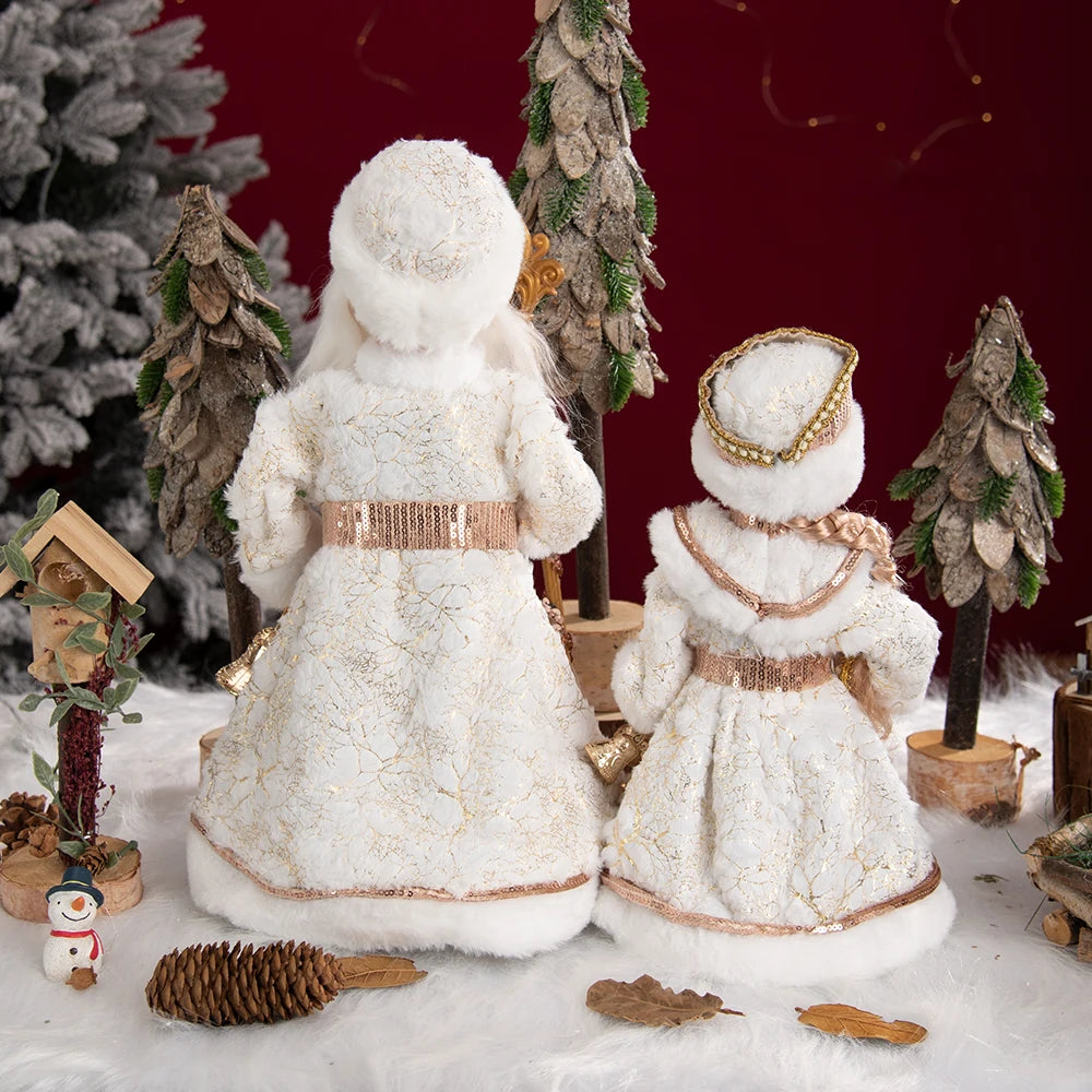 New Year Christmas Santa Claus Doll Figurine For Home Decor Accessories Navidad Tree Ornaments 40/30cm Big Standing Figure 2024