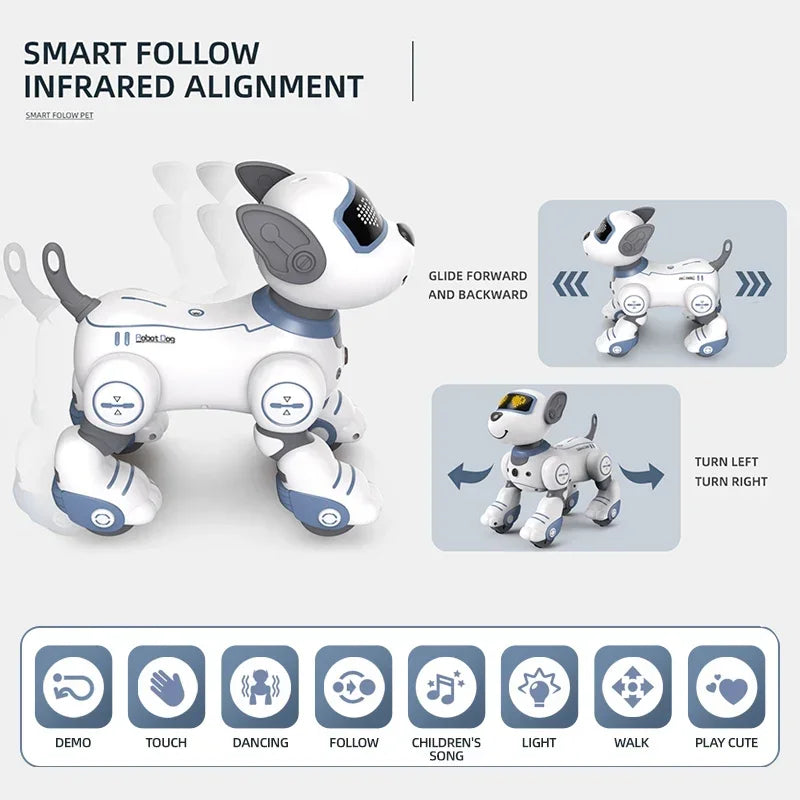 Intelligent Programming RC Robot Stunt Dog Electronic Walking Dancing Puppy Touch Sensing Remote Control Pet Dog Kids Boys Toys