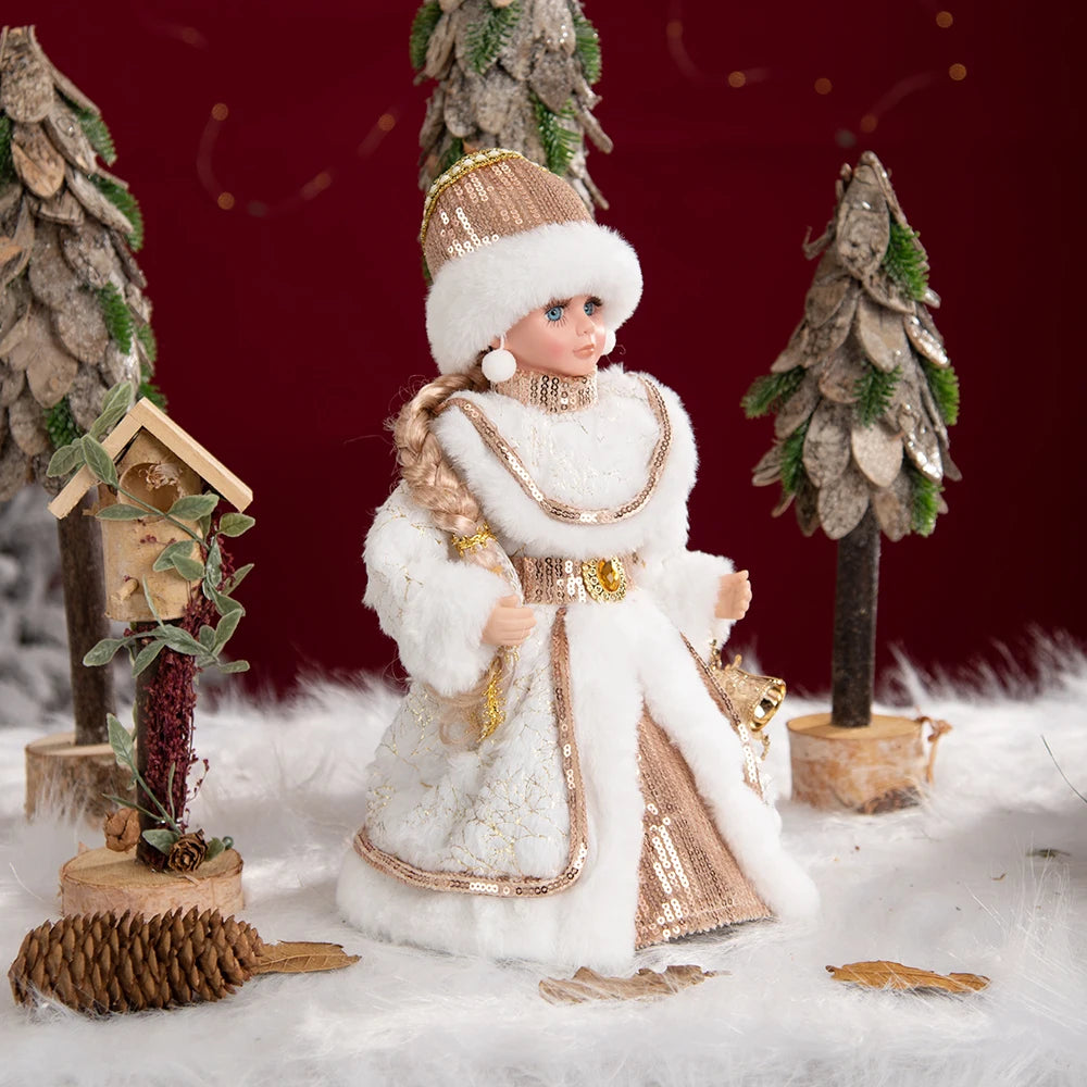 New Year Christmas Santa Claus Doll Figurine For Home Decor Accessories Navidad Tree Ornaments 40/30cm Big Standing Figure 2024