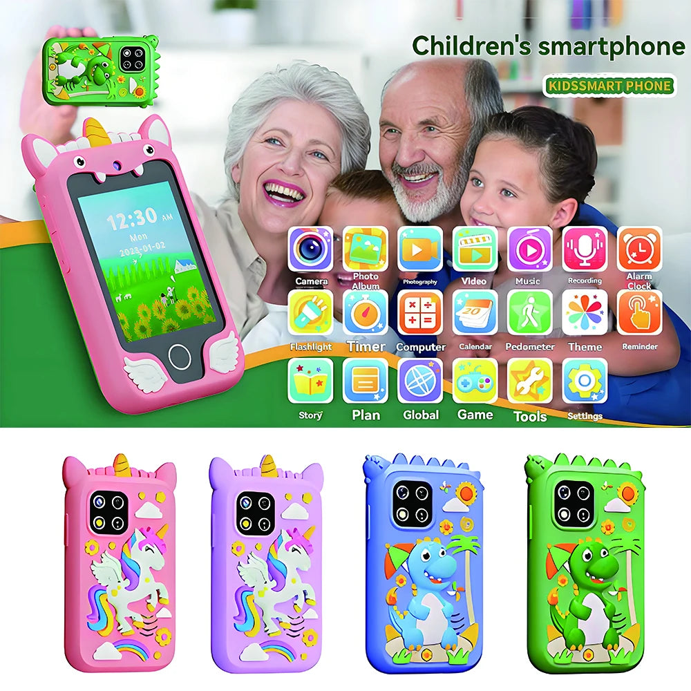 Kids Smart Phone 8GB 2.8'' Stories Music Camera Video Habit Tracking Baby Mobile Mini Toy Phone Educational Learning Tools Gifts