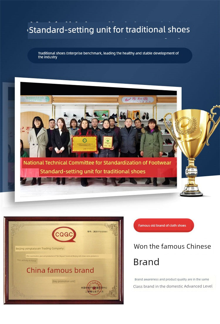 Traditional Beijing Cotton Shoes Men's Winter Fleece-lined Thickened Elderly Non Slip One Pedal Heattech Middle-Aged and Elderly Men Dad Shoes