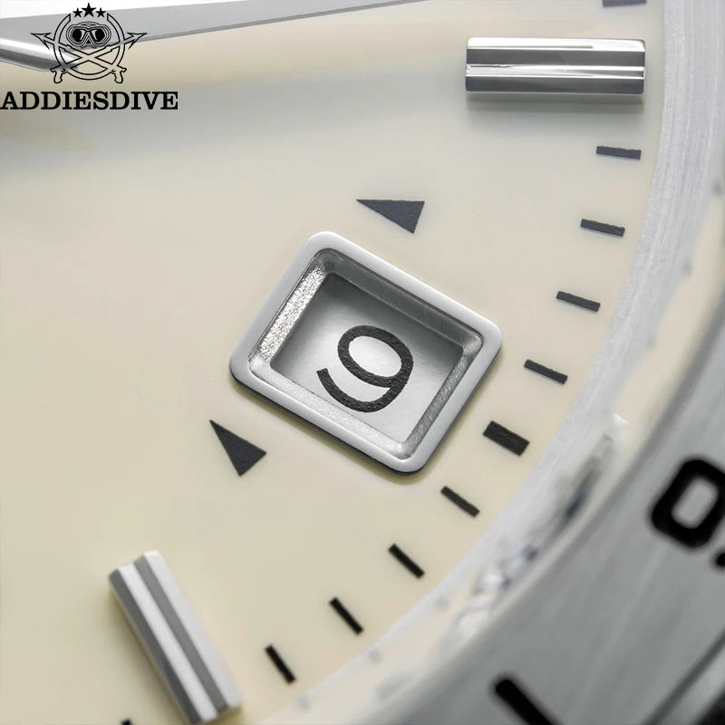 ADDIESDIVE NEW AD2063 38mm GMT Men's Watch Sapphire Glass Calendar 316L Stainless Steel Luxury Waterproof Watches Reloj Hombre