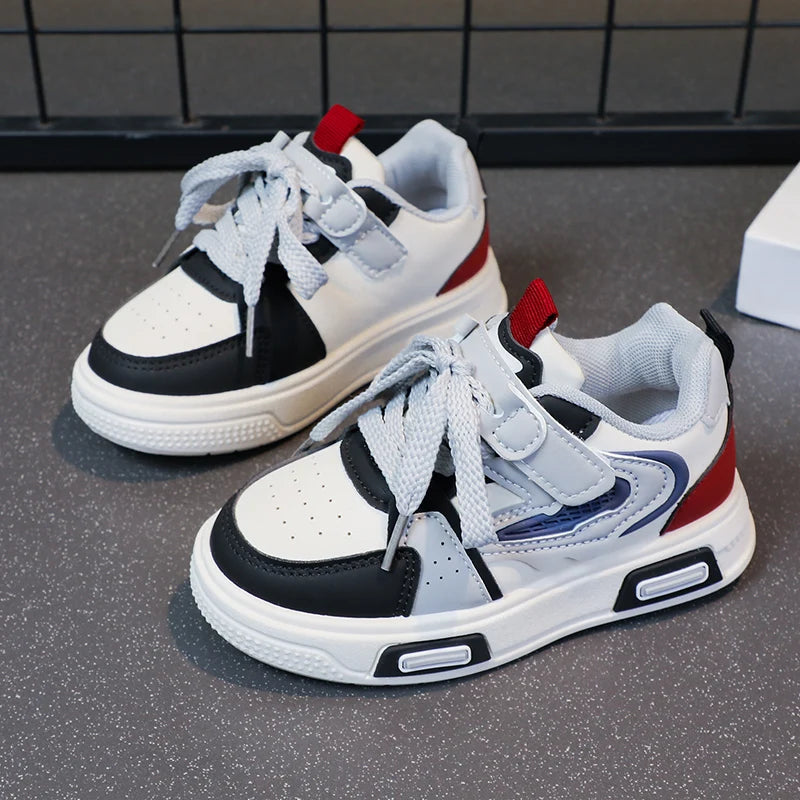 Lightweight Sneakers Breathable Running Shoes for Boys & Girls with Hook-and-loop Fastener Closure school kids basketball shoes