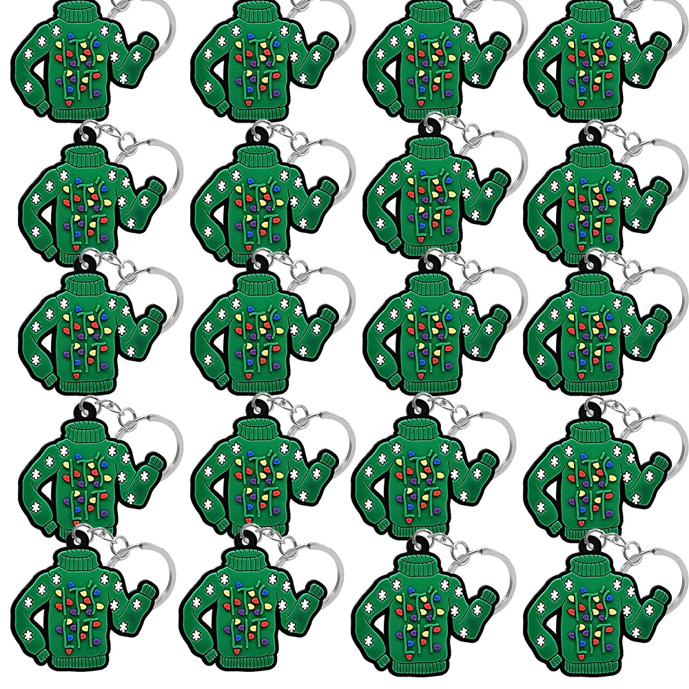 1-100PCS Christmas Style Keychain Santa Claus Key Holder Festive Women Men Keyring Christmas Family Gift Car Key Accessories