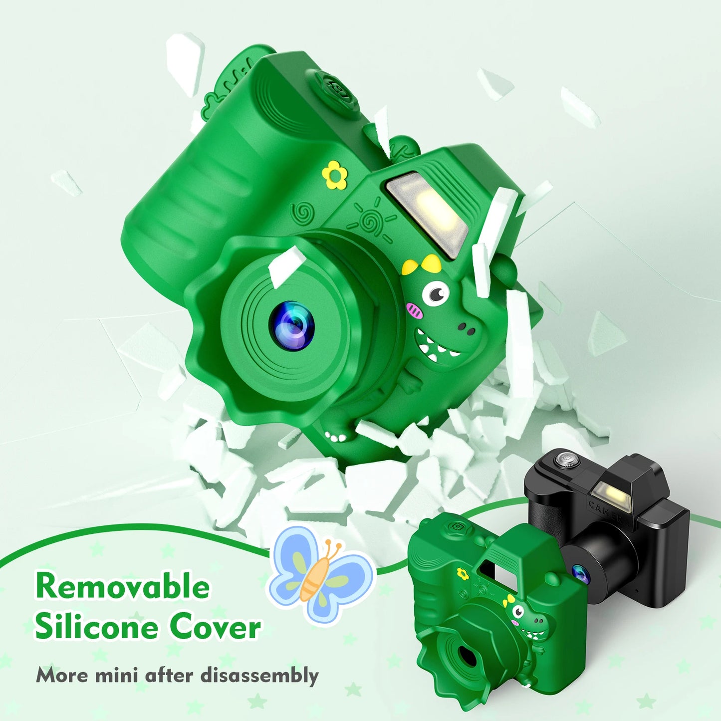 Mini Keychain Camera Fun 4K Pocket Digital Tiny Camera with 64GB Card for Kids Adults Collectible Gift for Birthdays Christmas