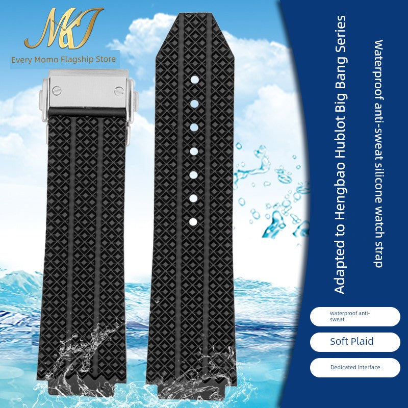 Suitable for Hengbao Watch Strap Men's Rubber Hublot Hengbao/Yuqi Big Bang Silicone Watch Strap 25 * 19mm