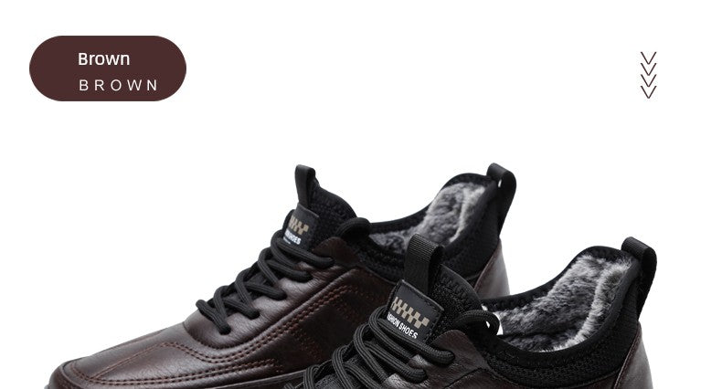 Traditional Beijing Cotton Shoes Men's Winter Fleece-lined Thickened Elderly Non Slip One Pedal Heattech Middle-Aged and Elderly Men Dad Shoes