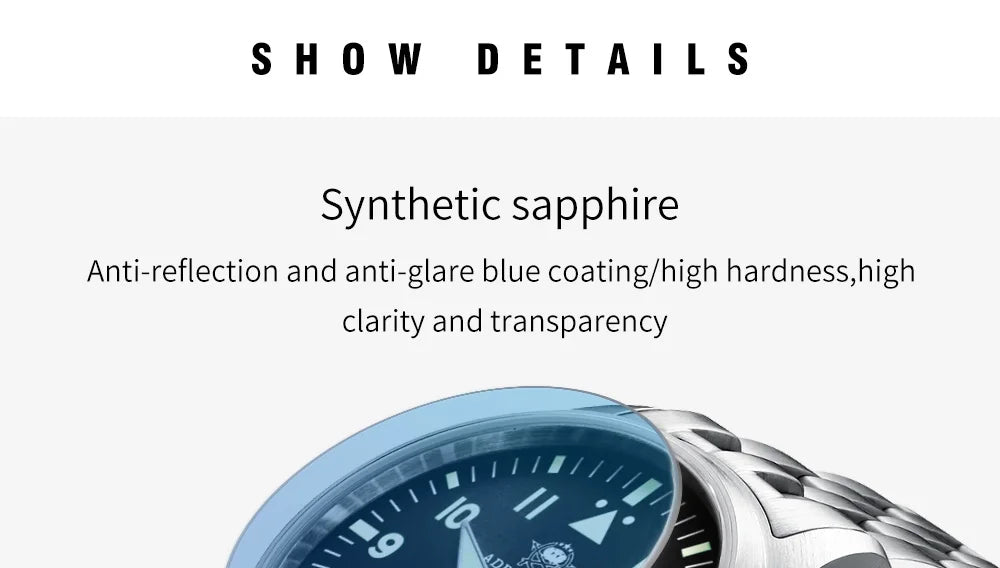 ADDIESDIVE Watches For Men Luxury Business Leisure Automatic Mechanical Men's Watch Fluorescent Waterproof 8215 316L Stainless
