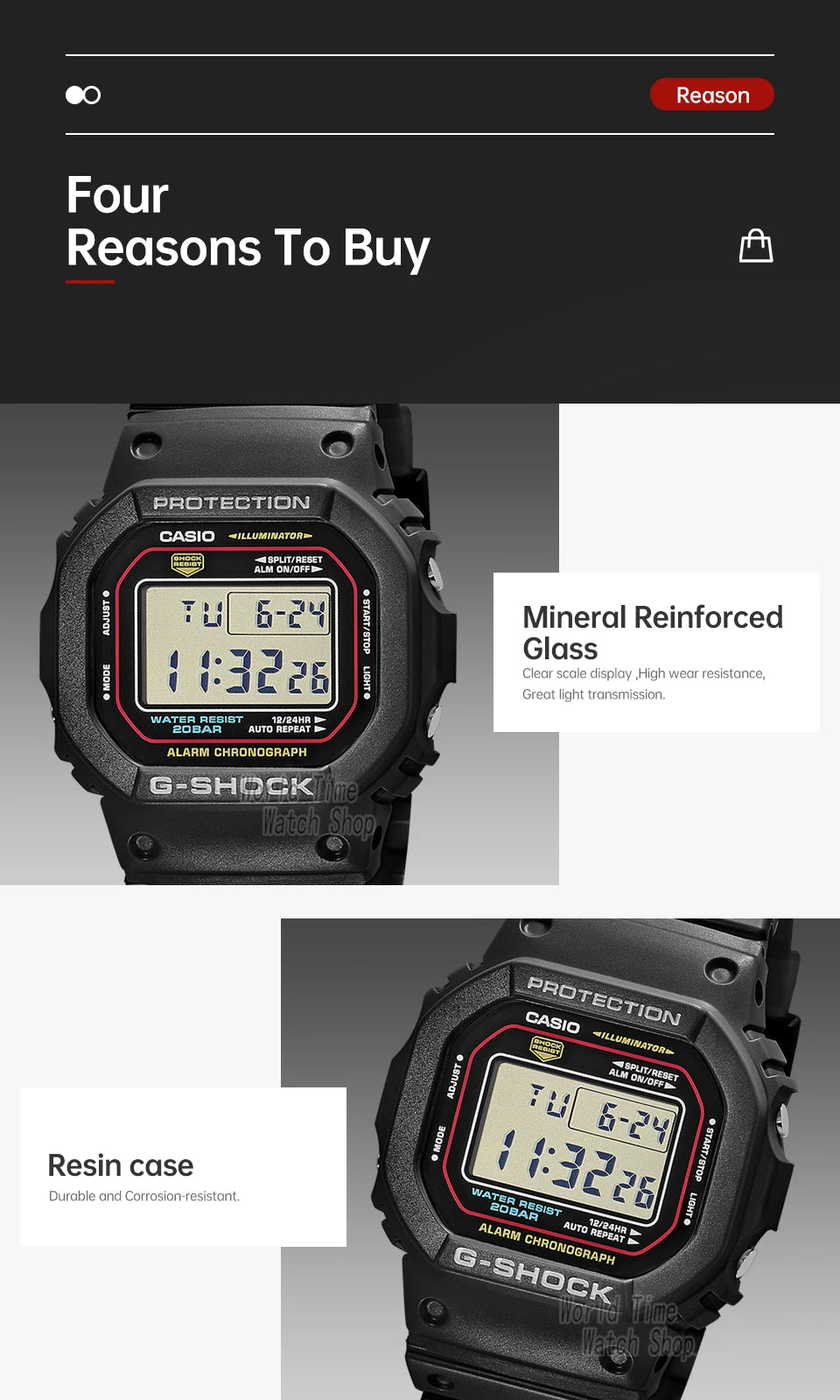 Casio G-SHOCK watch for men Classic Model  LED screen Square Waterproof reloj hombre relogios masculino