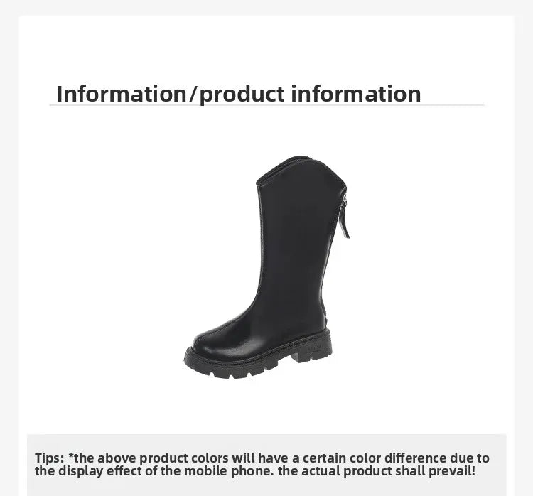 Girls' long tube boots 2025 Autumn/Winter New Korean Fashion Knight Boots Plush Princess Boots Warm Two Cotton High tube Boots