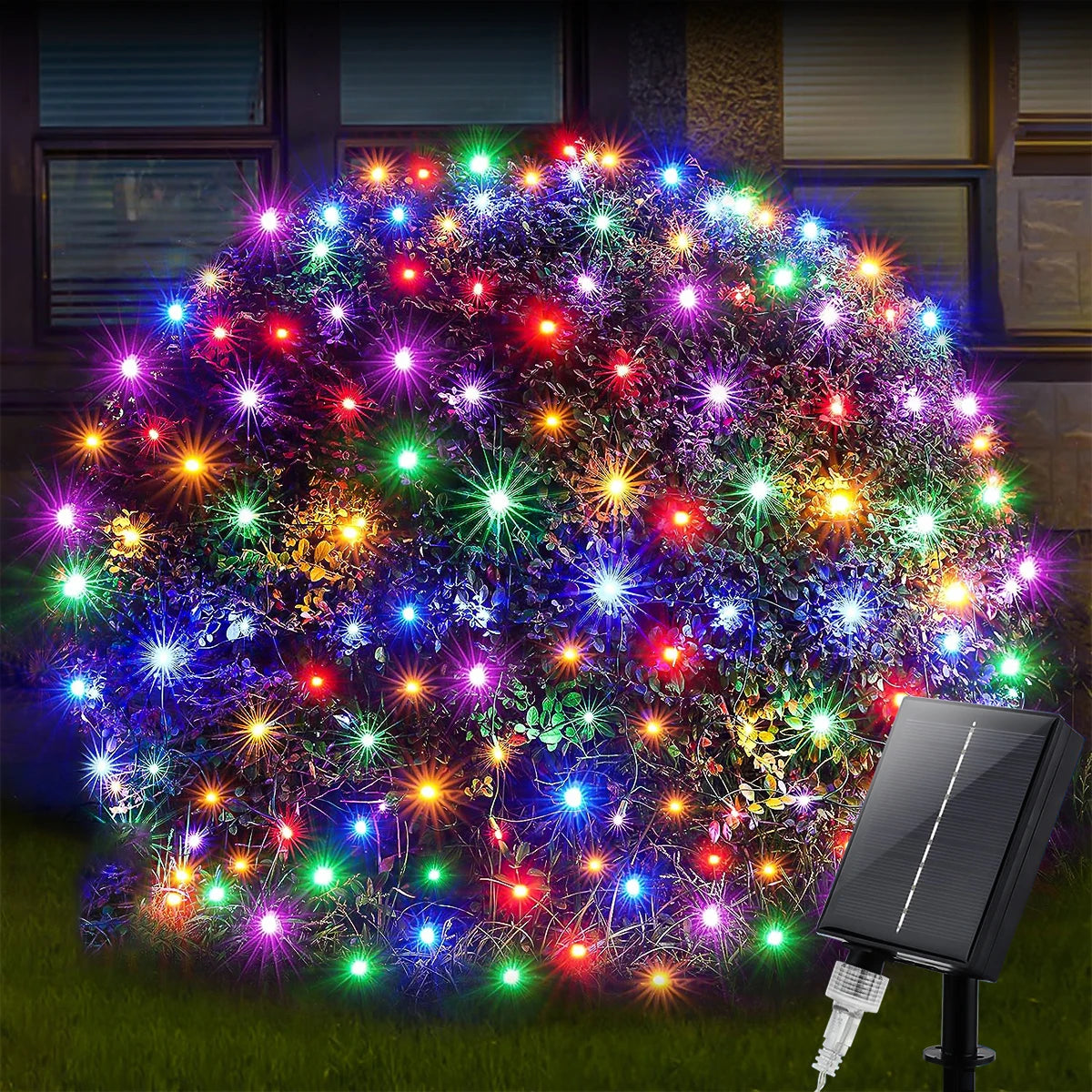 100/200LED Solar Powered LED Fairy Net Light Waterproof Fishing Mesh Lamp With 8 Lighting Modes for Outdoor Lawn Christmas Light