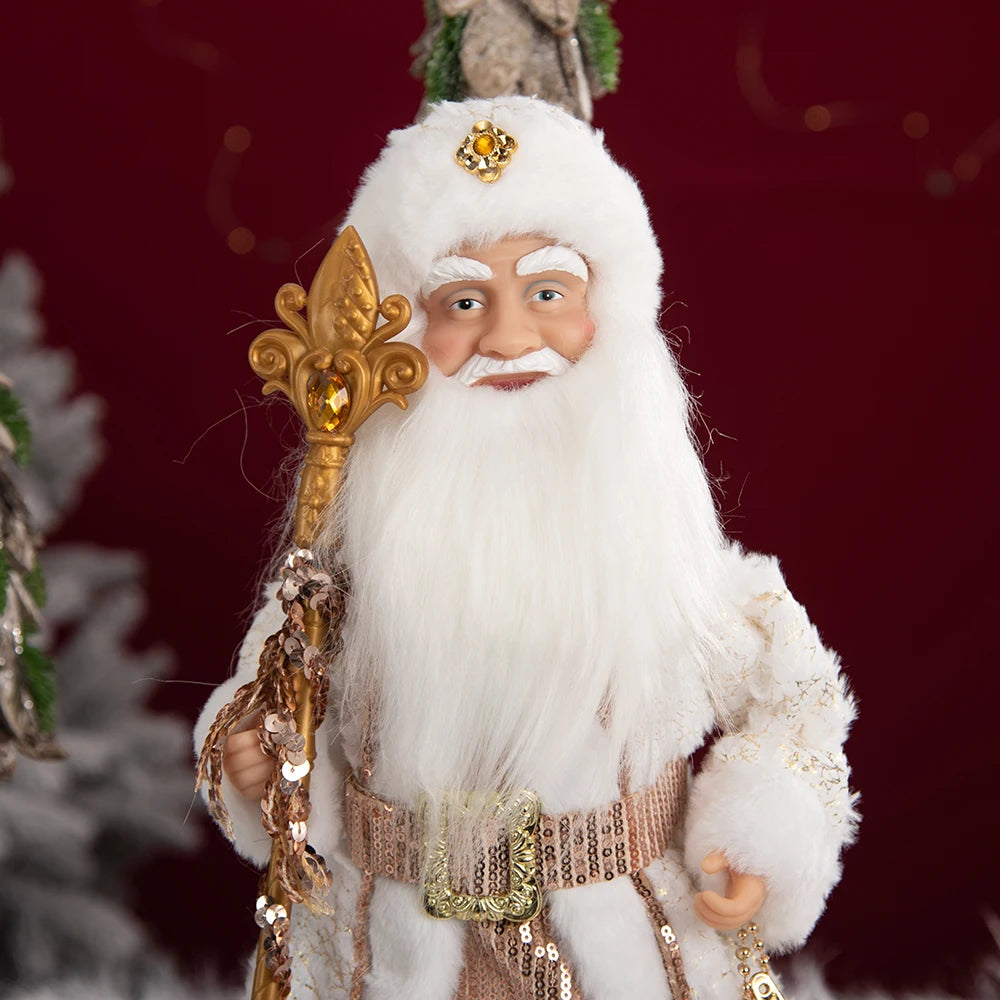 New Year Christmas Santa Claus Doll Figurine For Home Decor Accessories Navidad Tree Ornaments 40/30cm Big Standing Figure 2024