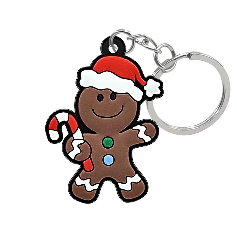 1-100PCS Christmas Style Keychain Santa Claus Key Holder Festive Women Men Keyring Christmas Family Gift Car Key Accessories
