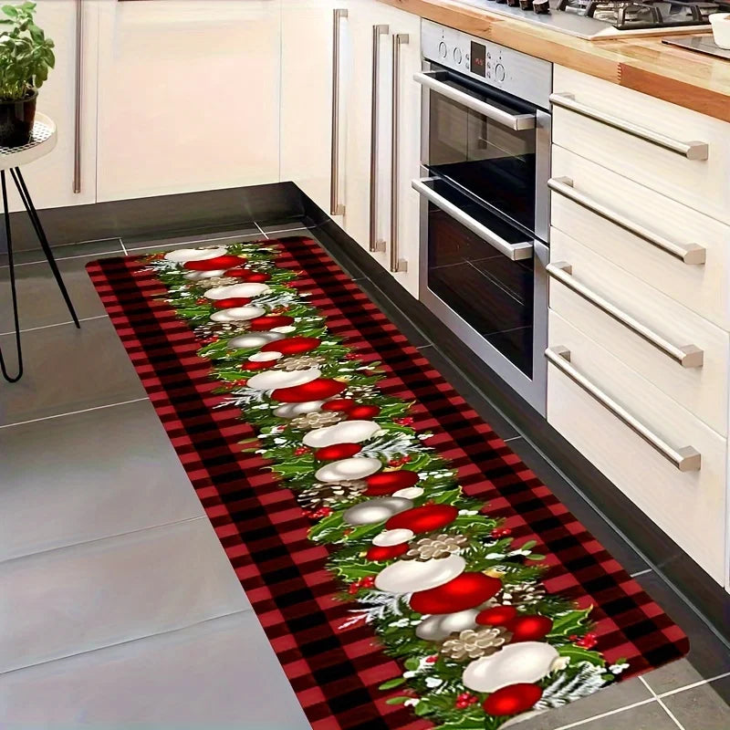 VIKAMA Christmas decoration long Hallway Rug Kitchen Rug soft bedroom carpet Rug Live Room  door mat Home Decoration