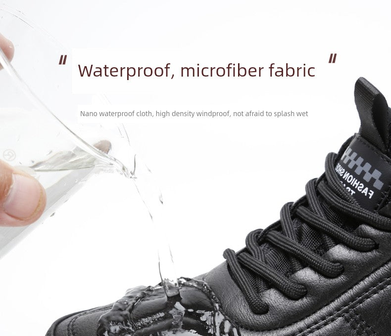 Traditional Beijing Cotton Shoes Men's Winter Fleece-lined Thickened Elderly Non Slip One Pedal Heattech Middle-Aged and Elderly Men Dad Shoes