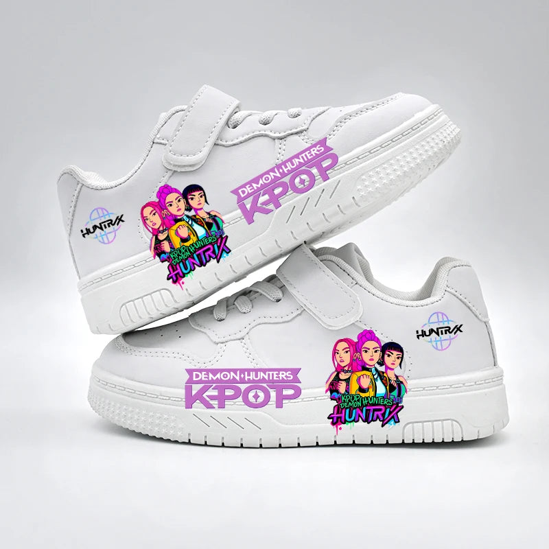Kids Fashion Casual Shoes Children's New Design KPOP White Sport Shoes Boys Girls Anti-slip Outdoor Breathable Student Sneakers