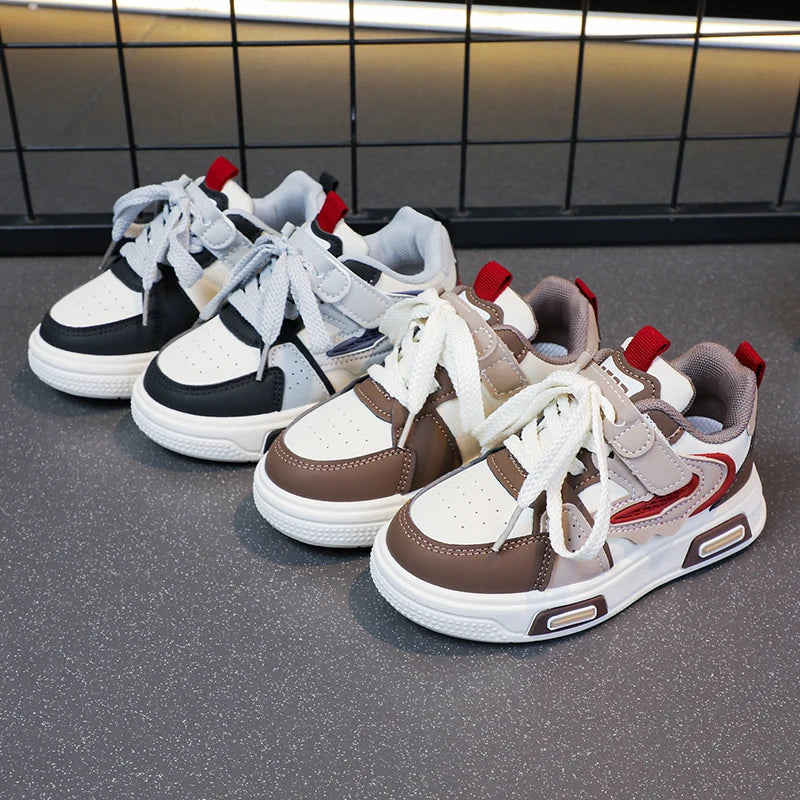 Lightweight Sneakers Breathable Running Shoes for Boys & Girls with Hook-and-loop Fastener Closure school kids basketball shoes