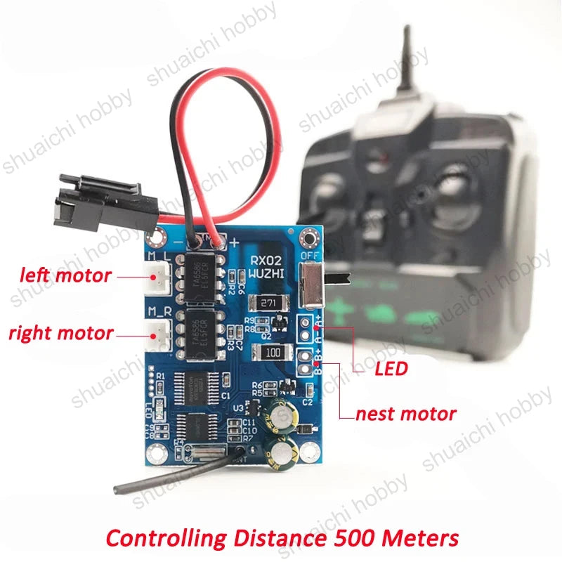 1Set 5A High-Power Remote Controller Transmitter & Receiver Kit 500 Meters Control Distance for RC Bait Boat/Tank Modified Parts
