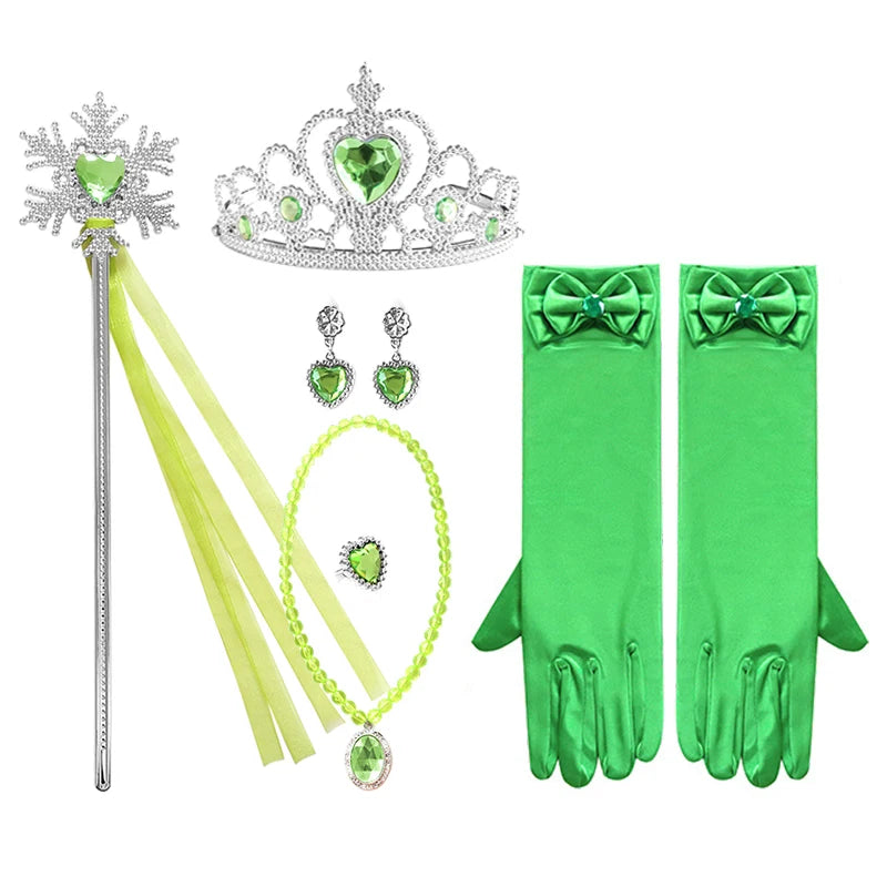 Summer Fancy Girl Green Elf Tinker Bell Backless Dress Christmas Halloween Kids Cosplay Birthday Party Fairy Princess Costumes