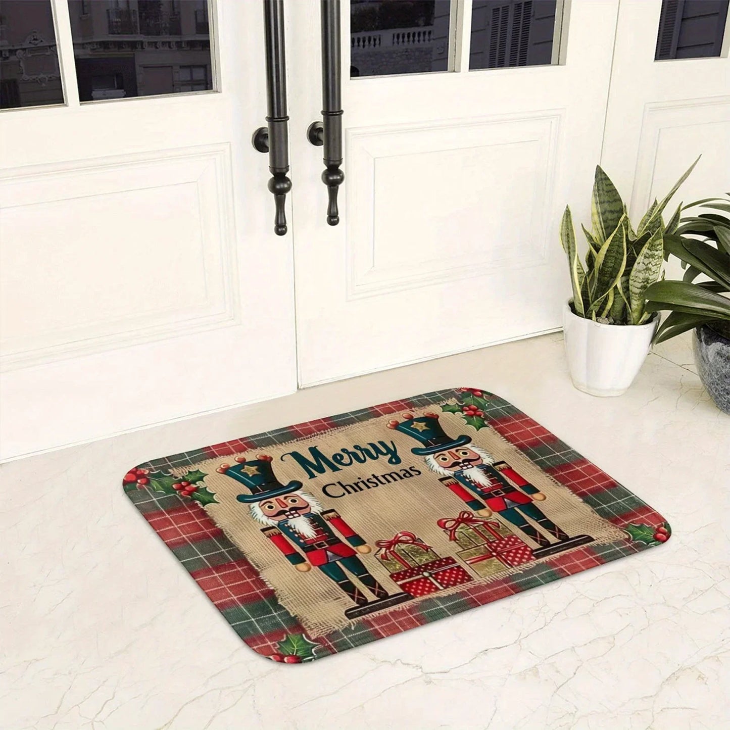 Christmas Nutcracker Festive Holiday Design Welcome Door Mats Home Decor Kitchen Hallway Balcony Rugs Christmas Decorations