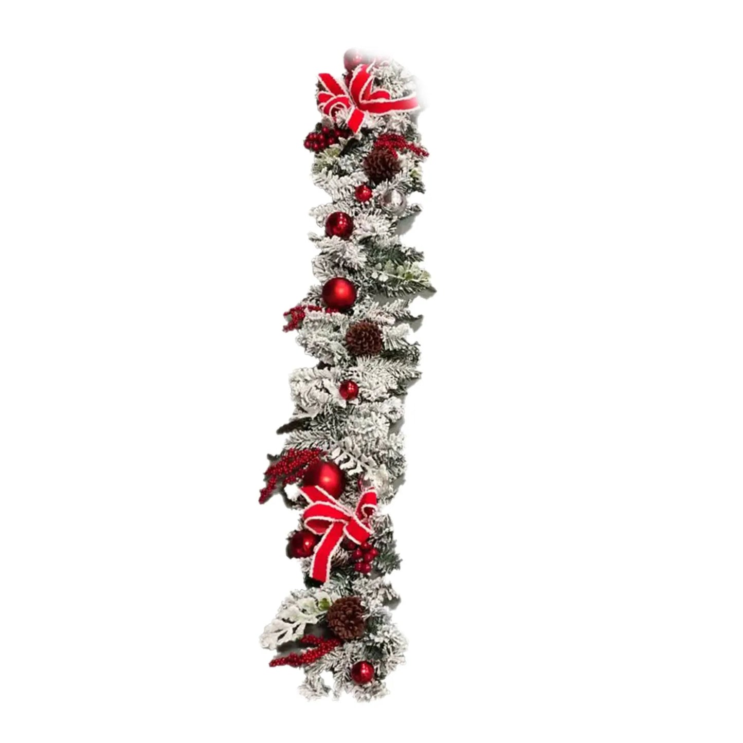Christmas Wreath Rattan Decoration Outdoor Garden Front Door Red Bow Garland Hanging Mall Hotel Entrance Christmas Party Decor