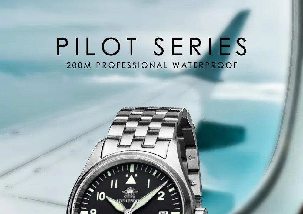 ADDIESDIVE Watches For Men Luxury Business Leisure Automatic Mechanical Men's Watch Fluorescent Waterproof 8215 316L Stainless