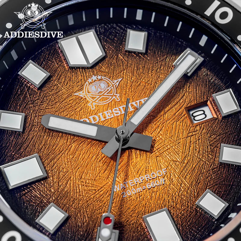 ADDIESDIVE NEW Men's Watches Stainless Steel AR Coating Ceramic Bezel Fashion Quartz Watch 200M Waterproof Diving Watch Sapphire