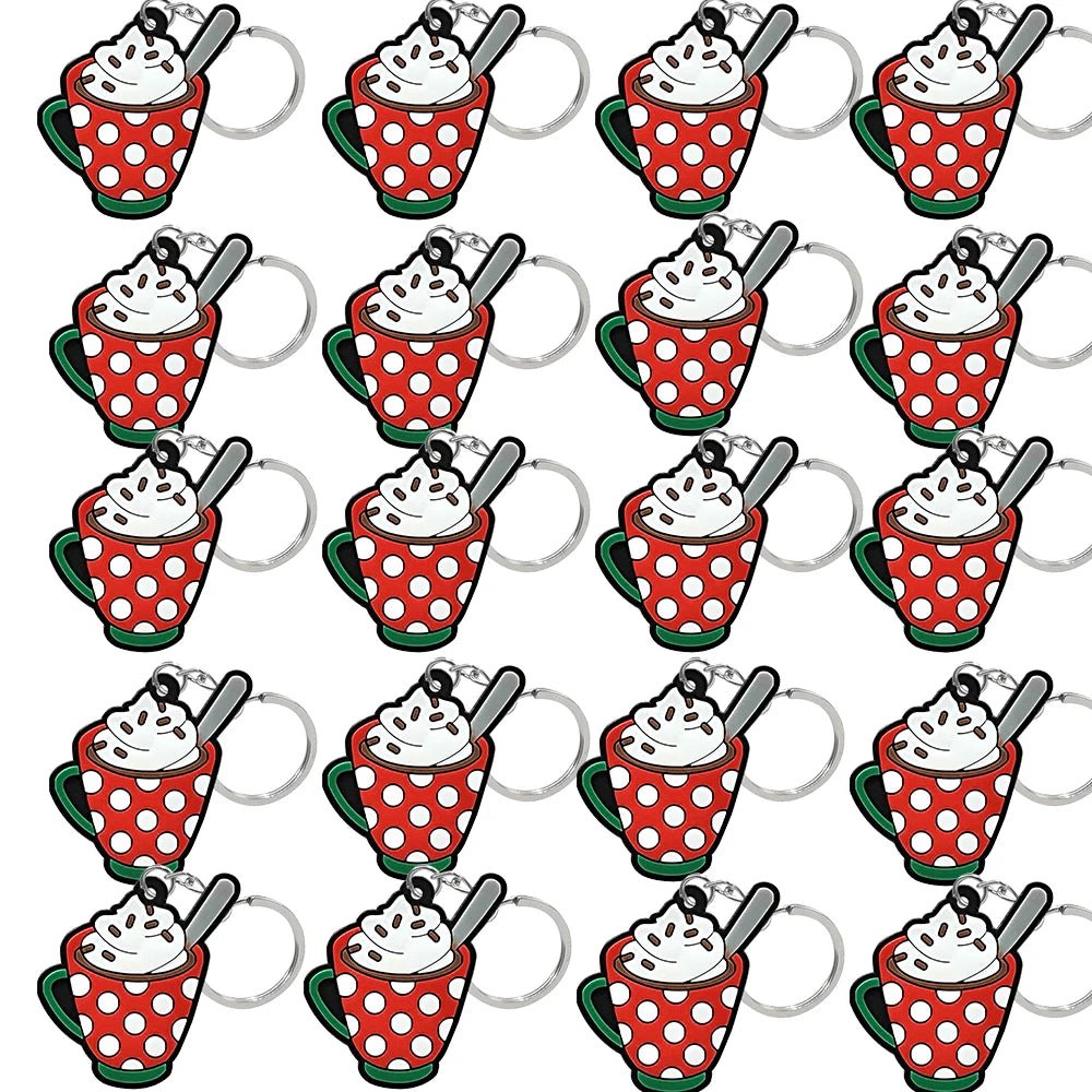 1-100PCS Christmas Style Keychain Santa Claus Key Holder Festive Women Men Keyring Christmas Family Gift Car Key Accessories