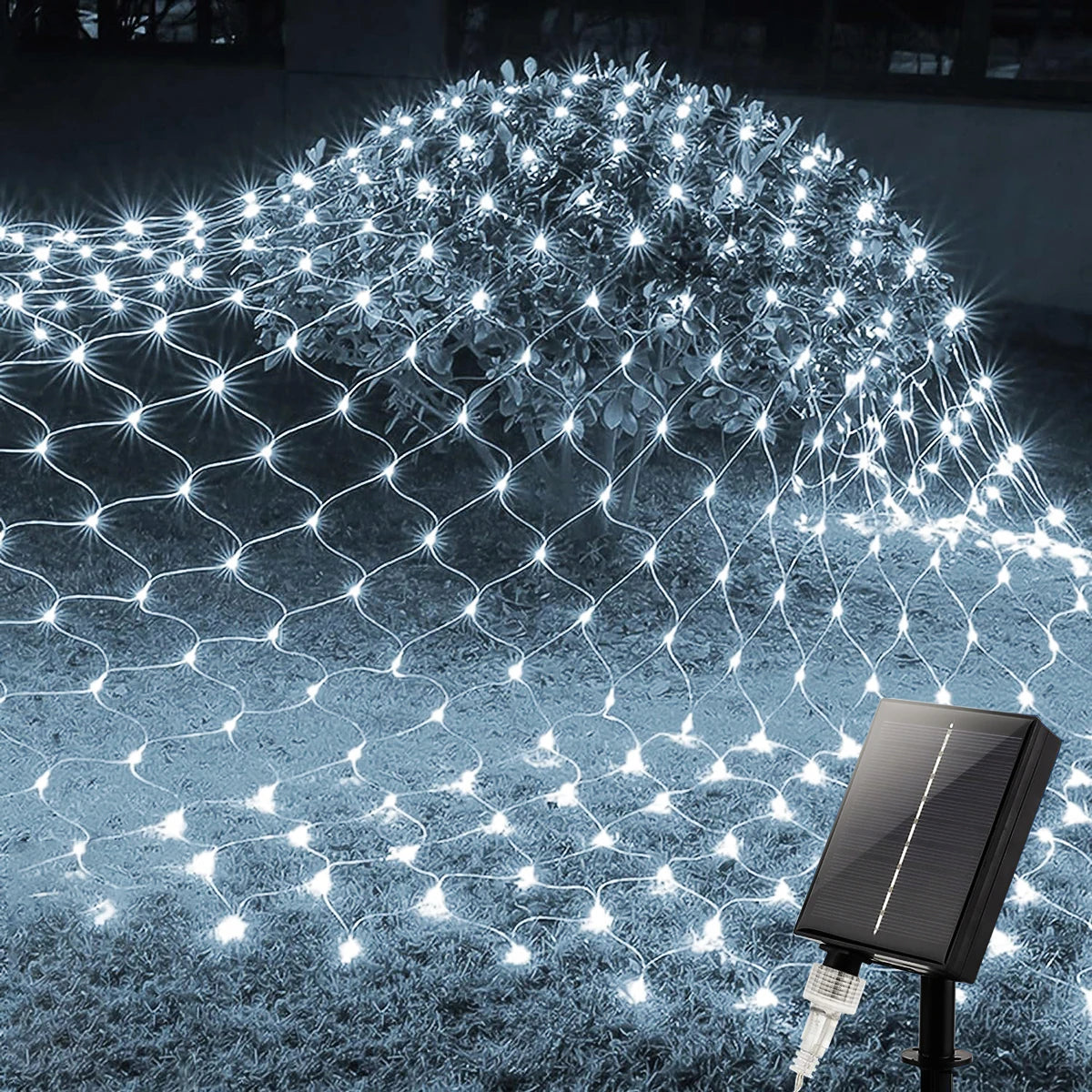 100/200LED Solar Powered LED Fairy Net Light Waterproof Fishing Mesh Lamp With 8 Lighting Modes for Outdoor Lawn Christmas Light