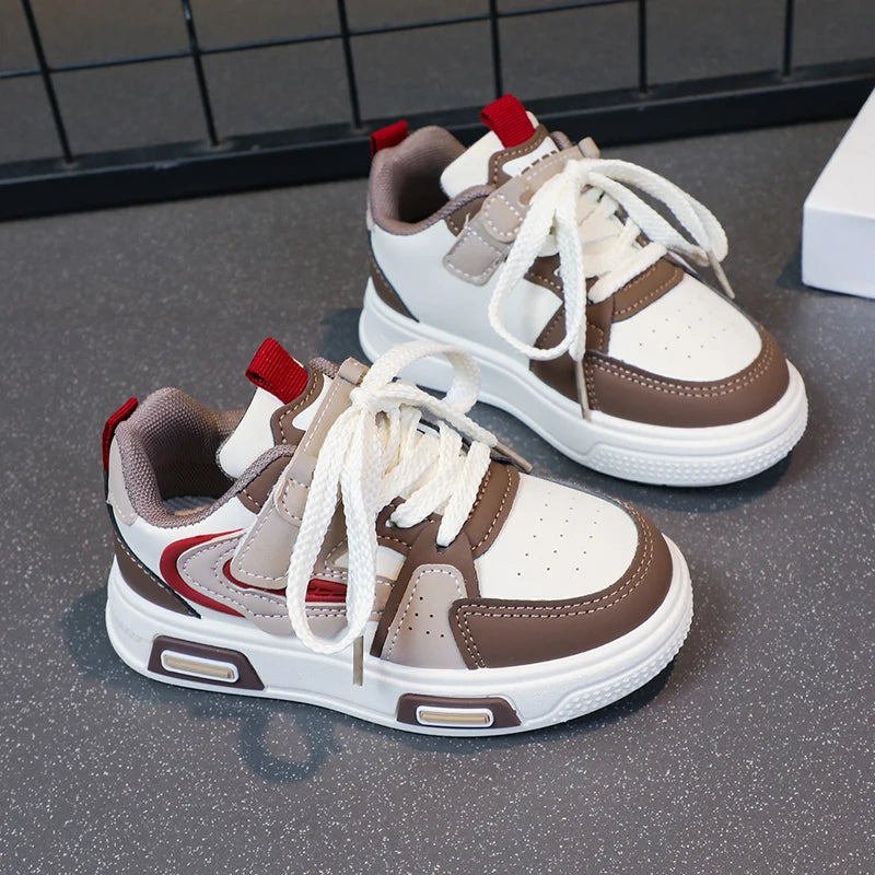 Lightweight Sneakers Breathable Running Shoes for Boys & Girls with Hook-and-loop Fastener Closure school kids basketball shoes