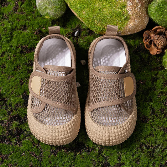 Summer New Kids' Mesh Breathable Sneakers Cut-Out Detail Unisex Toddler Sports Shoes Korean Style Nursery Schoo Footwear