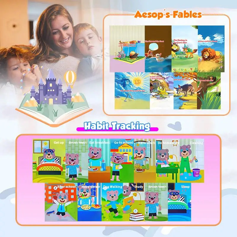 Kids Smart Phone 8GB 2.8'' Stories Music Camera Video Habit Tracking Baby Mobile Mini Toy Phone Educational Learning Tools Gifts