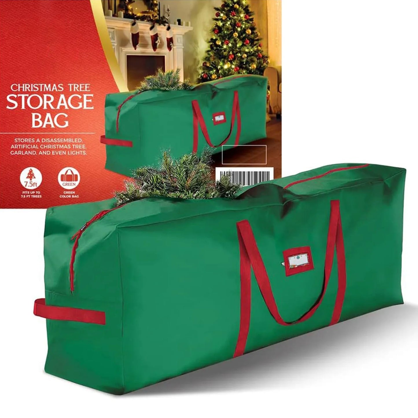 Large Christmas Tree Bag Storage Tub High xmas Tree Decoration Wreath Storage Box Handles Waterproof And Durable Home Organizer
