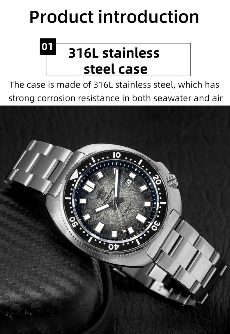 ADDIESDIVE NEW Men's Watches Stainless Steel AR Coating Ceramic Bezel Fashion Quartz Watch 200M Waterproof Diving Watch Sapphire