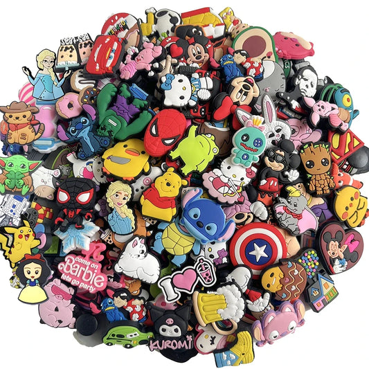 Random 10/20/30/50Pcs Miniso Series Shoe Charms For Sandals, Premium Quality PVC Shoe DIY Decorations Accessories Christmas Gift