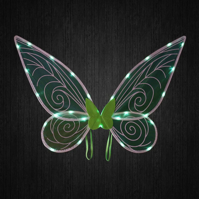 Summer Fancy Girl Green Elf Tinker Bell Backless Dress Christmas Halloween Kids Cosplay Birthday Party Fairy Princess Costumes