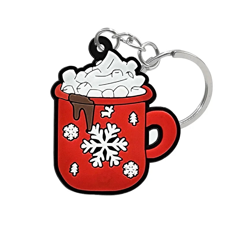 1-100PCS Christmas Style Keychain Santa Claus Key Holder Festive Women Men Keyring Christmas Family Gift Car Key Accessories