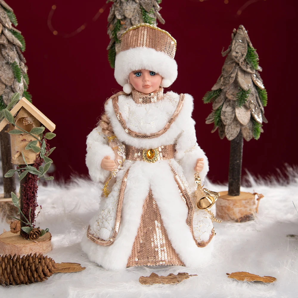 New Year Christmas Santa Claus Doll Figurine For Home Decor Accessories Navidad Tree Ornaments 40/30cm Big Standing Figure 2024