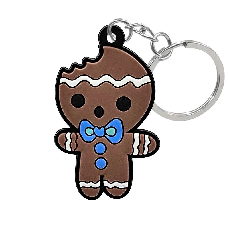 1-100PCS Christmas Style Keychain Santa Claus Key Holder Festive Women Men Keyring Christmas Family Gift Car Key Accessories