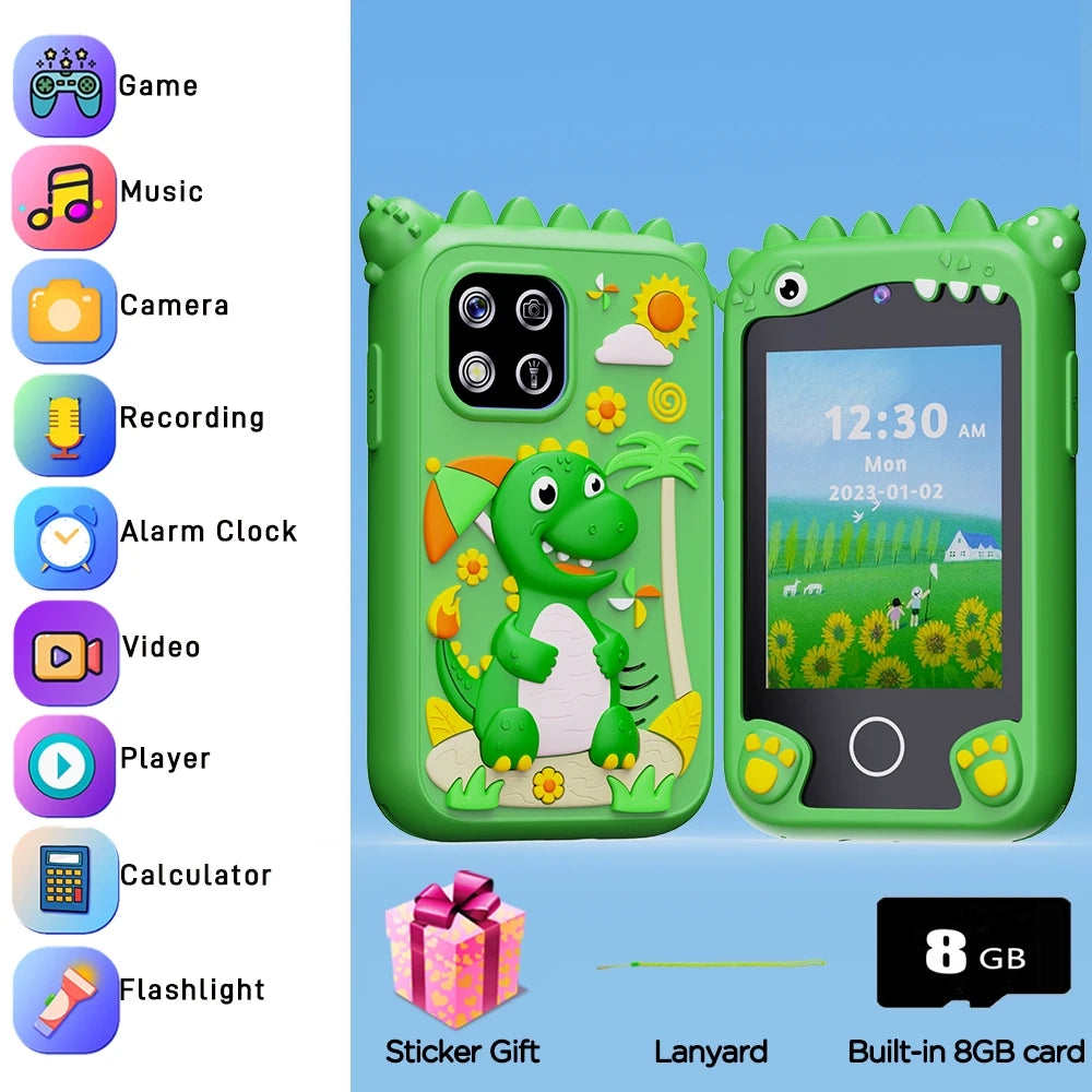Kids Smart Phone 8GB 2.8'' Stories Music Camera Video Habit Tracking Baby Mobile Mini Toy Phone Educational Learning Tools Gifts