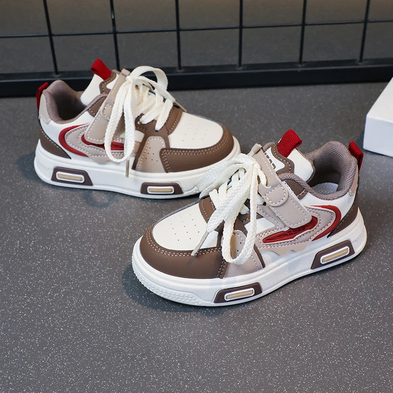 Lightweight Sneakers Breathable Running Shoes for Boys & Girls with Hook-and-loop Fastener Closure school kids basketball shoes