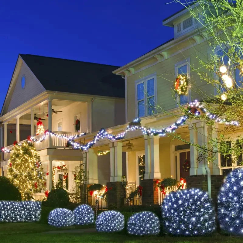 100/200LED Solar Powered LED Fairy Net Light Waterproof Fishing Mesh Lamp With 8 Lighting Modes for Outdoor Lawn Christmas Light