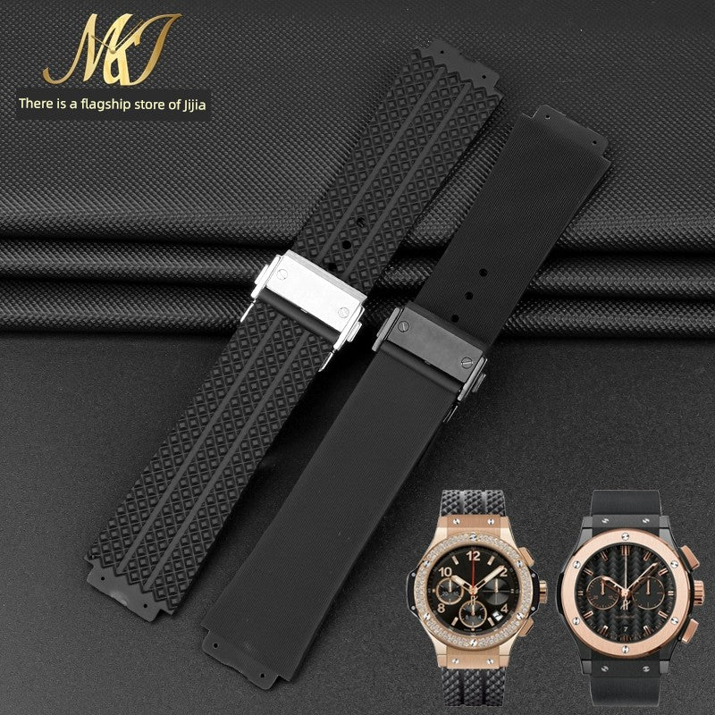 Suitable for Hengbao Watch Strap Men's Rubber Hublot Hengbao/Yuqi Big Bang Silicone Watch Strap 25 * 19mm